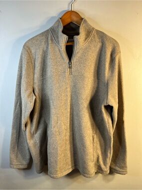 Croft & Barrow Men's Large Tan Pullover Quarter-Zip Fleece